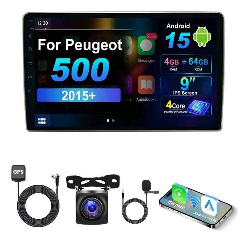 Autoestéreo Android para Peugeot 500 + 2015